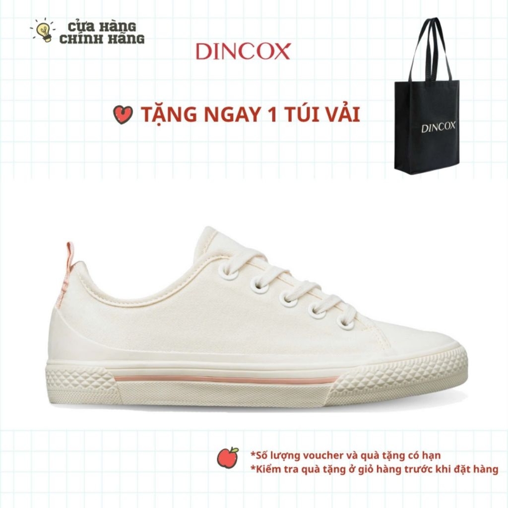 Giày Sneaker Nữ Vải DINCOX C20 WHITE