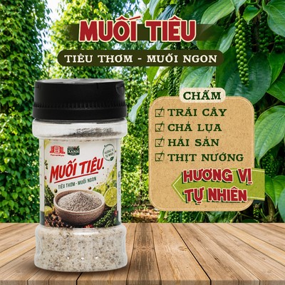 Muối tiêu Làng Chài Xưa hủ 100g - Muối ngon tiêu thơm - Chấm với chả lụa, trứng, hải sản