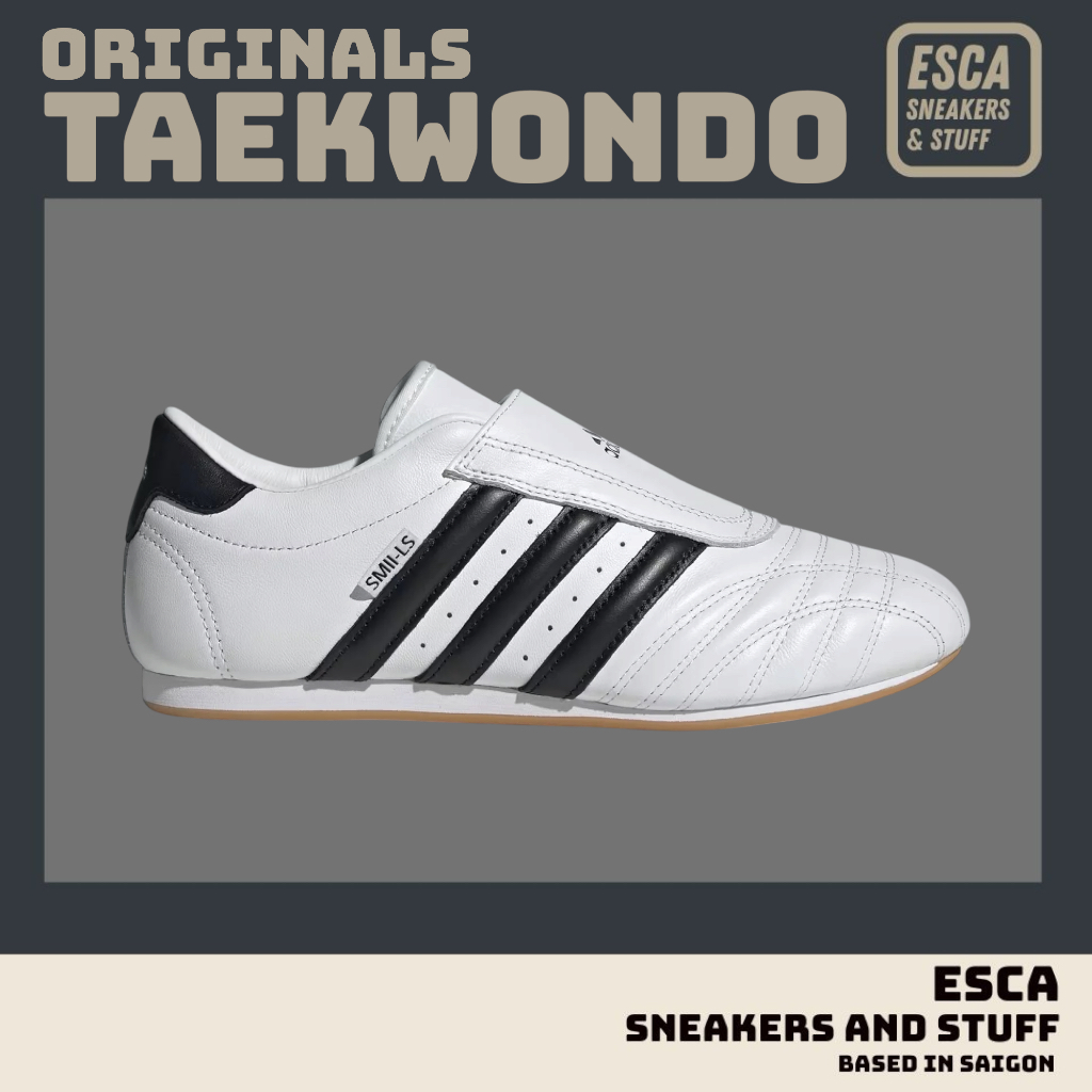 CHÍNH HÃNG] GIÀY ORIGINALS TAEKWONDO TRẮNG ĐEN CORE BLACK WHITE GUM BROWN- JQ4774