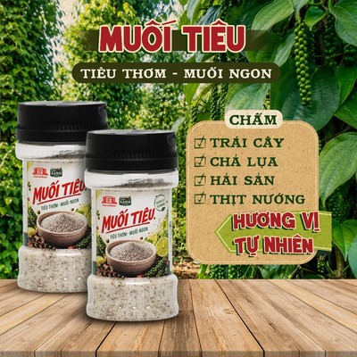 Combo 2 Hủ Muối tiêu Làng Chài Xưa 100g - Chấm với chả lụa, trứng, hải sản - Muối ngon tiêu thơm