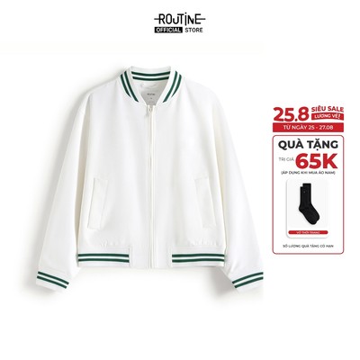 Áo Khoác Bomber Nam Phối Rib Hình In Khóa Kéo Form Regular - Routine 10S25JAC001