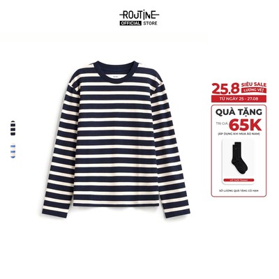 Áo Thun Tay Dài Nam Sọc Ngang Form Fiited - Routine 10F25TSL002