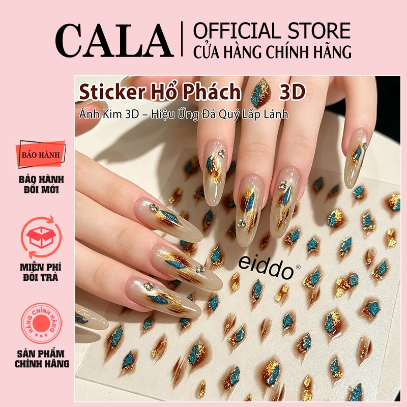 Sticker Nail Hổ Phách 3D eiddo Ánh Kim - Hiệu Ứng Đá Quý Lấp Lánh, Trang Trí Móng Nghệ Thuật Eiddo