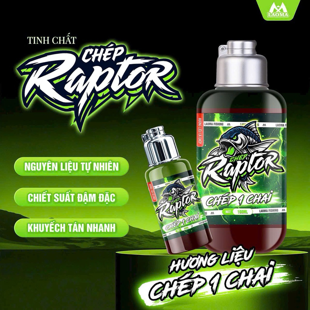 HUƠNG LIỆU CHÉP RAPTOR - CHÉP 1 CHAI 100ml - LAOMA FISHING