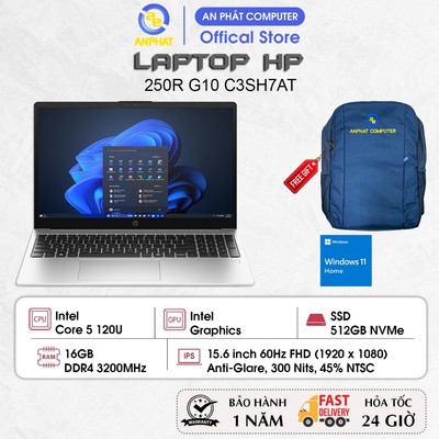 Laptop HP 250R G10 C3SH7AT, Core 5 120U, 16GB RAM, 512GB SSD, 15.6 FHD IPS, Win11