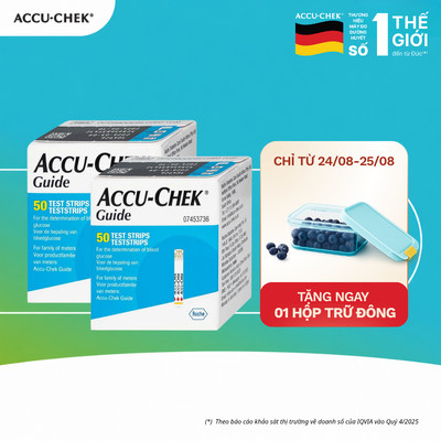 Bộ 2 Hộp Que Thử Đường Huyết ACCU-CHEK Guide Mỗi Hộp 50 Que Thử Đường Huyết