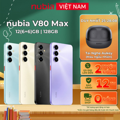 Điện thoại di động Nubia V80 Max 12GB(6+6)/128GB I Có NFC I Pin 6000mAh I Màn hình 6.9" 120Hz I Chính Hãng