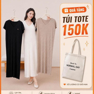 Váy Len Bầu Mongtoghi Cổ V Dệt Gân Tôn Dáng, Đầm Bầu Dáng Dài Che Bụng Bigsize Đến 80kg-VL107 L'AMME