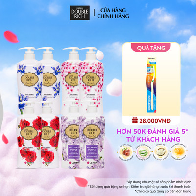 [CHÍNH HÃNG ĐỘC QUYỀN] Combo 2 Sữa tắm Double Rich Hương hoa chiết xuất thiên nhiên dưỡng ẩm, giúp da mịn màng 550g