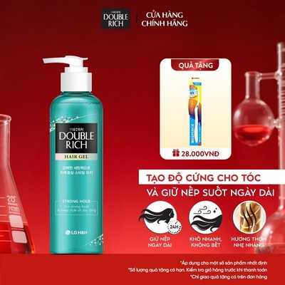 [CHÍNH HÃNG ĐỘC QUYỀN] Gel giữ nếp tóc Double Rich tạo kiểu, giữ nếp mạnh 250ml, định hình kiểu tóc suốt ngày dài