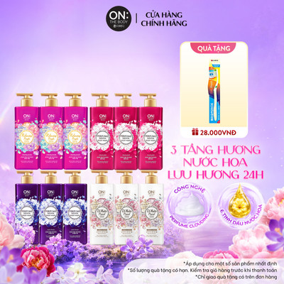 [CHÍNH HÃNG ĐỘC QUYỀN] Combo 3 Sữa tắm Nước hoa 3 tầng hương On: The Body Hương lưu hương 24h, da ẩm mịn 500g