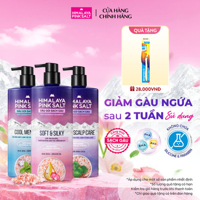 [CHÍNH HÃNG ĐỘC QUYỀN] Dầu gội sạch gàu Muối Hồng Himalaya loại bỏ dầu thừa, mát lạnh da đầu 650ml, sạch bã nhờn