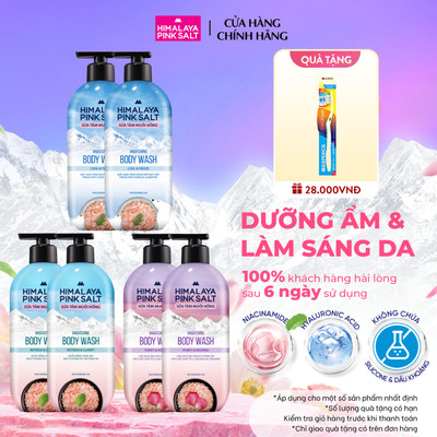 [CHÍNH HÃNG ĐỘC QUYỀN] Combo 2 Sữa tắm Muối hồng Himalaya mát lạnh, sạch sâu và dưỡng ẩm da 500g, da mịn sảng khoái