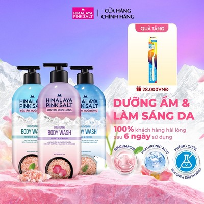[CHÍNH HÃNG ĐỘC QUYỀN] Sữa tắm Muối hồng Himalaya mát lạnh, sạch sâu và dưỡng ẩm da 500g, nuôi dưỡng làn da mịn màng