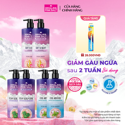 [CHÍNH HÃNG ĐỘC QUYỀN] Combo 2 Dầu gội sạch gàu Muối Hồng Himalaya loại bỏ dầu thừa, mát lạnh da đầu 650ml