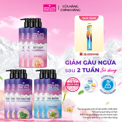 [CHÍNH HÃNG ĐỘC QUYỀN] Combo 3 Dầu gội sạch gàu Muối Hồng Himalaya loại bỏ dầu thừa, mát lạnh da đầu 650ml