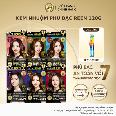 [CHÍNH HÃNG ĐỘC QUYỀN] Kem nhuộm tóc phủ bạc thảo dược ReEn an toàn và bền màu 120g, che phủ tóc bạc tự nhiên mềm mượt