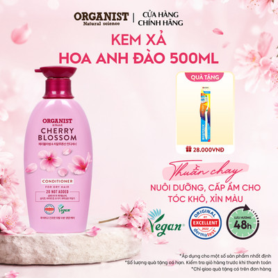 [CHÍNH HÃNG ĐỘC QUYỀN] Dầu xả thuần chay Organist Hương Hoa Anh Đào nuôi dưỡng tóc khô và xỉn màu 500ml