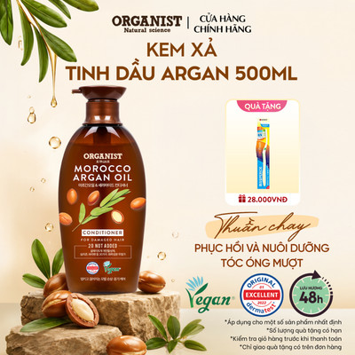 [CHÍNH HÃNG ĐỘC QUYỀN] Dầu xả thuần chay Organist tinh dầu Morocco Argan chăm sóc tóc hư tổn, chẻ ngọn 500ml