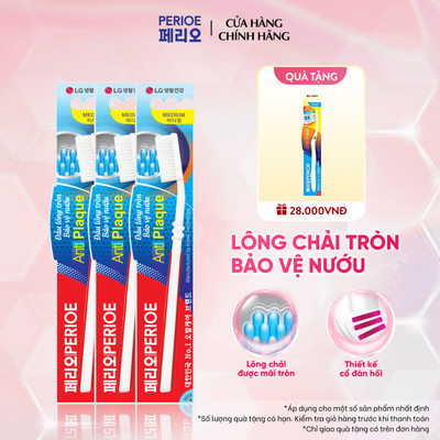 [CHÍNH HÃNG ĐỘC QUYỀN] Bàn chải răng PERIOE đầu lông tròn bảo vệ nướu, làm sạch mảng bám kẽ răng, ngừa sâu răng