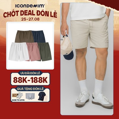 Quần Short Kaki Nam ICONDENIM Garment Dye Form Regular QSID0230