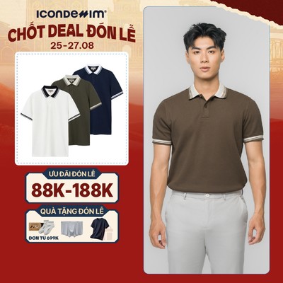 Áo Polo Nam ICONDENIM Họa Tiết Phối Cổ Contrasting Ribbed Details Form Regular PLID0220