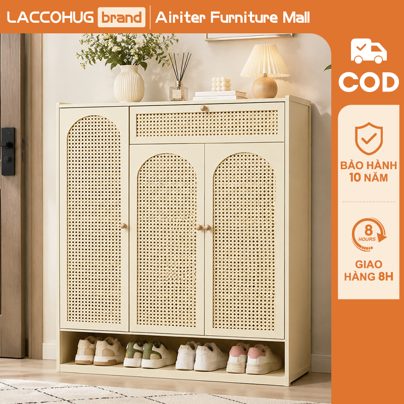 Airiter Furniture Mall Tủ Giày Tủ Đựng Giày Gỗ Tre Có Ngăn Kéo Chống Ẩm Và Nấm Mốc Phòng Khách