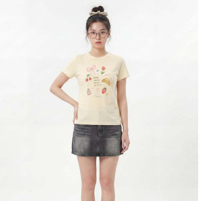 Áo thun Nữ Baby fit Graphic Little Lovely LIMEORANGE LO26111129
