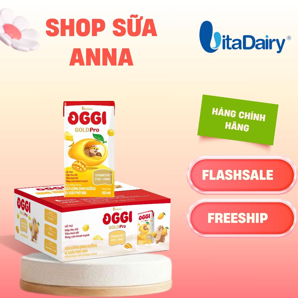 Sữa uống dinh dưỡng  Oggi Pro trái cây thùng 24 - Vitadairy