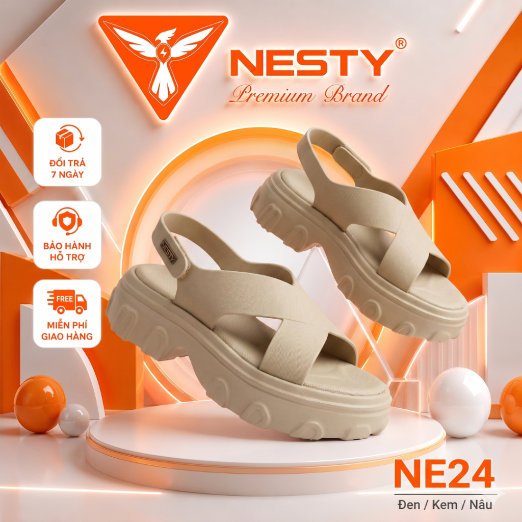 Giày sandal cao 5cm NESTY - NE24, shandal nữ cao 5 phân hách dáng ôm chân nhẹ, sandal nhựa eva kháng