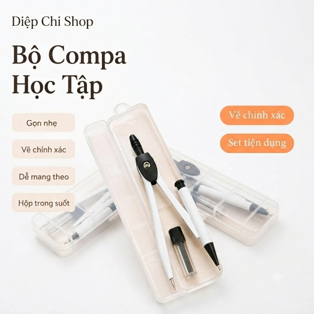 Compa Học Sinh Có Chì, Compa Vẽ Hình Tròn, Dụng Cụ Học Tập Cho Học Sinh Bộ Compa Học Sinh Đa Năng, B