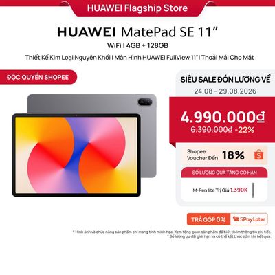 Máy tính bảng HUAWEI MatePad SE 11”| Thiết Kế Kim Loại Nguyên Khối||Màn Hình HUAWEI FullView 11" Thoải Mái Cho Mắt
