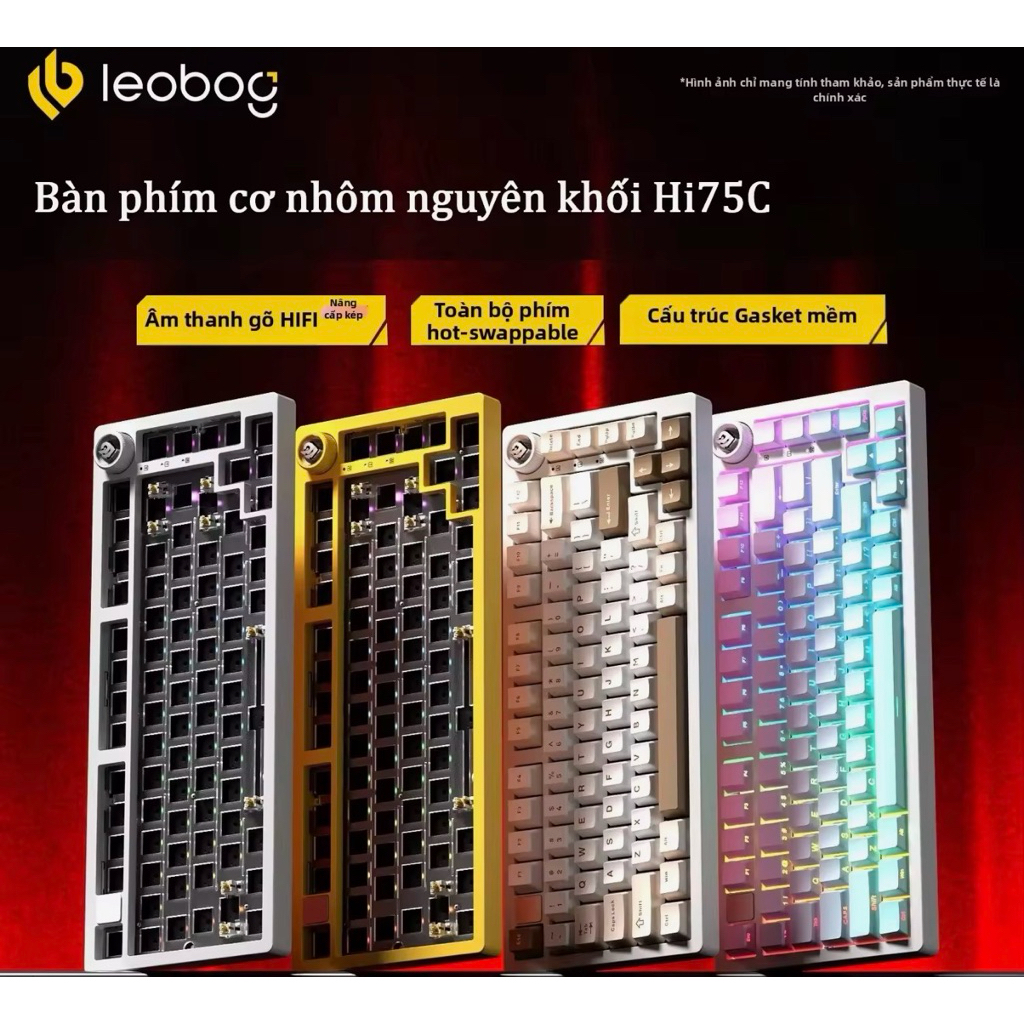 (new)Bàn phím cơ nhôm không dây LEOBOG HI75C PRO 3 mode kết nối