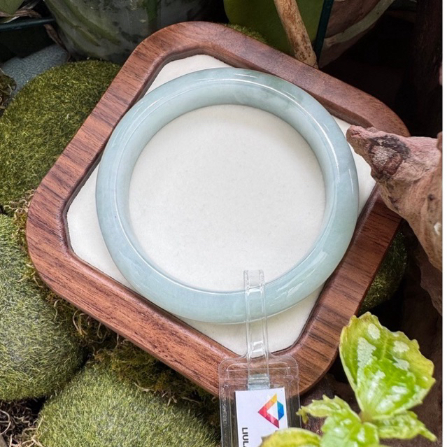 [Ni 56 LiuLab] Vòng Phỉ Thuý Type A (Tuýp A) Màu Lam Phớt Lục - Moon Jade