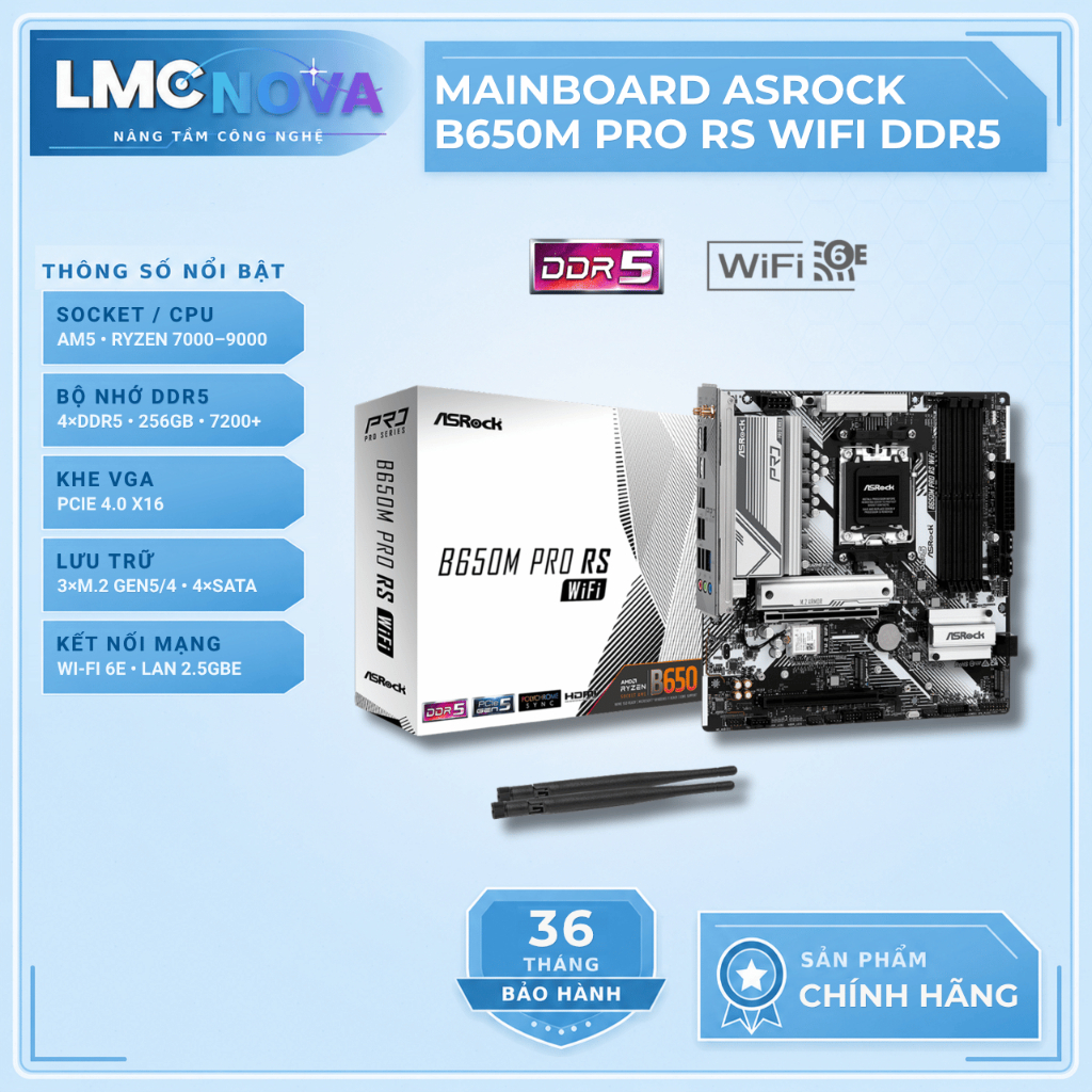 Mainboard ASRock B650M Pro RS WIFI DDR5 ( AM5 )