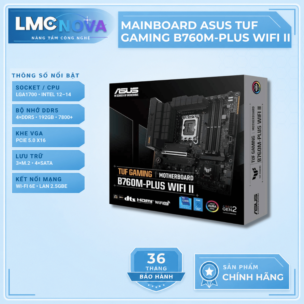 Mainboard Asus TUF Gaming B760M-PLUS WIFI II DDR5 ( LGA1700 )