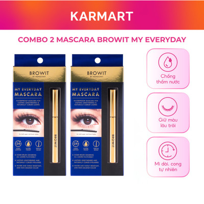 Combo 2 Mascara Browit Nongchat Dạng Lược Làm Dày Cong Mi Chuyên Makeup My Everyday 5.5g