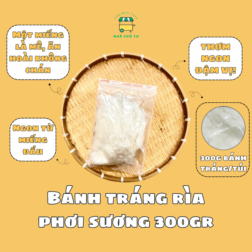 Bánh Tráng Rìa Phơi Sương 300g Bánh Tráng Mềm Dẻo