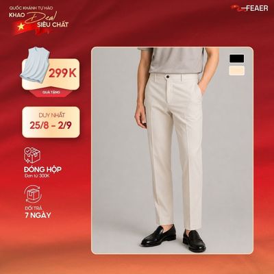 Quần tây SMART DAILY nam form đứng hack dáng, chất vải Wool mềm mịn ít nhăn, quần công sở lịch lãm dễ phối đi làm - FEAE