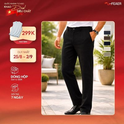 Quần Kaki Avelline, kaki cá sấu thoát hơi tốt, đứng phom tôn dáng, Co Giãn Thoải Mái, Trẻ Trung - FEAER