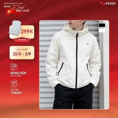 Áo khoác Anorak trượt nước tối giản, chất dù Micro nhẹ, chống gió linh hoạt, phong cách urban utility hiện đại - FEAER