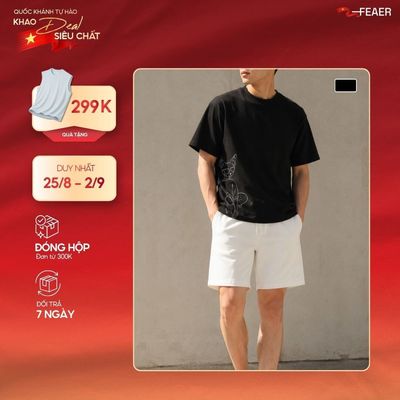 Áo thun SKATE họa tiết line art cá tính, form regular fit gọn gàng,vải Cotton thấm hút, năng động hè - FEAER