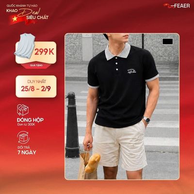 Áo polo PRIME phối cổ họa tiết dệt nổi, chất liệu Cotton Micro mềm mát thoáng khí, phong cách smart casual - FEAER