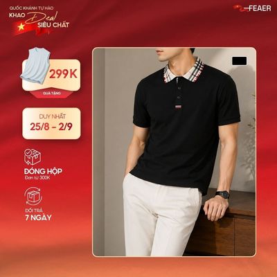 Áo polo nam cổ bẻ Tartan tay ngắn, chất Cotton Micro thấm hút tốt, họa tiết cổ sọc caro - FEAER