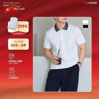 Áo Polo Nam PLUME Tay Ngắn, Cổ Họa Tiết Lông Vũ In Chuyển Nhiệt Ombre Đặc Biệt, Vải Cotton Micro Thoáng Mát, Dễ Mặc, Tha