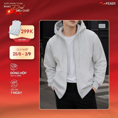 Áo khoác hoodie zip Lasting 2 nón dày dặn, che nắng fullface chuẩn form, có túi trong, chống nắng tốt - FEAER