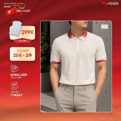 [PHỐI MÀU OMBRE ĐỘC ĐÁO] Áo Polo OMBRE chuyển màu cổ và tay áo nổi bật, thiết kế tinh giản hiện đại, form chuẩn - FEAER