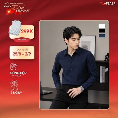 Áo sơ mi tay dài OXFORD chất liệu Oxford Basic, trẻ trung, thanh lịch - FEAER