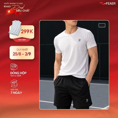 [RUNKEE COLLECTION] Quần Short Nam ActiFit Thể Thao 2 Lớp Thiết Kế Tôn Dáng, Chất Vải  Polyester Nhanh Khô - FEAER