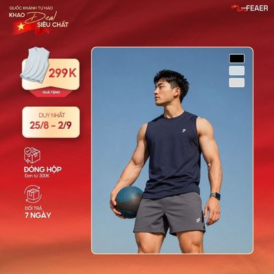 Áo Tanktop AETHER chất liệu Coolmax thoáng khí, nhanh khô, co giãn linh hoạt cho tập luyện và hằng ngày - FEAER